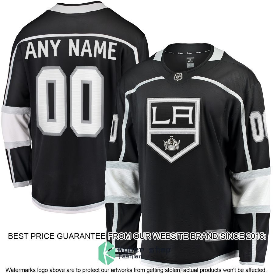 Los Angeles Kings 2020-21 Home Custom Black Hockey Jersey word3