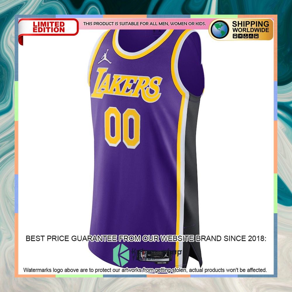 Los Angeles Lakers Jordan Brand 2021-22 Diamond Custom Purple Basketball Jersey 5 Los Angeles Lakers Jordan Brand 2021-22 Diamond Custom Purple Basketball Jersey word3