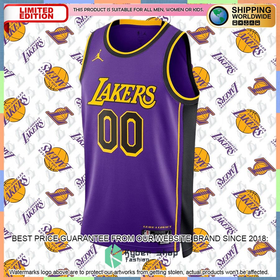 Los Angeles Lakers Jordan Brand 2022-23 Custom Purple Basketball Jersey 5 Los Angeles Lakers Jordan Brand 2022-23 Custom Purple Basketball Jersey word1