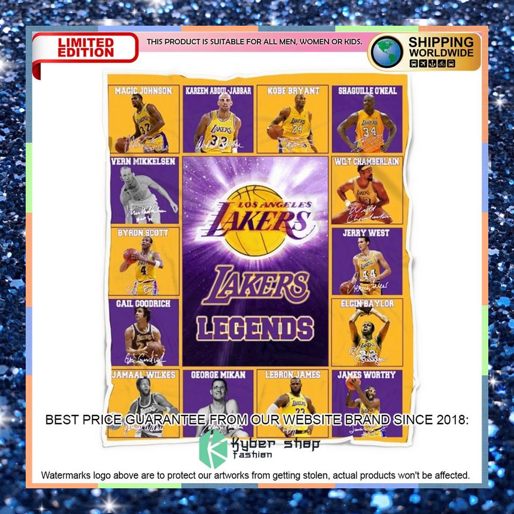 Los Angeles Lakers Legends Fleece Blanket 4 Los Angeles Lakers Legends Fleece Blanket word1