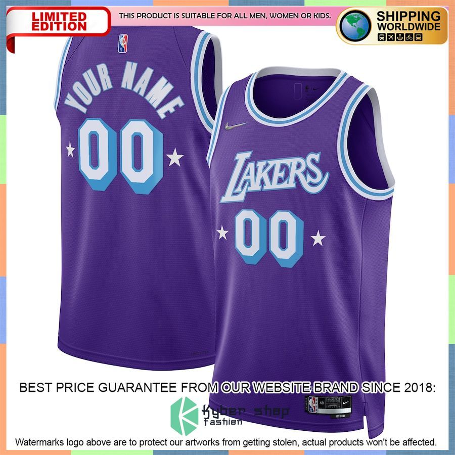 Los Angeles Lakers Nike 2021-22 Custom Purple Basketball Jersey