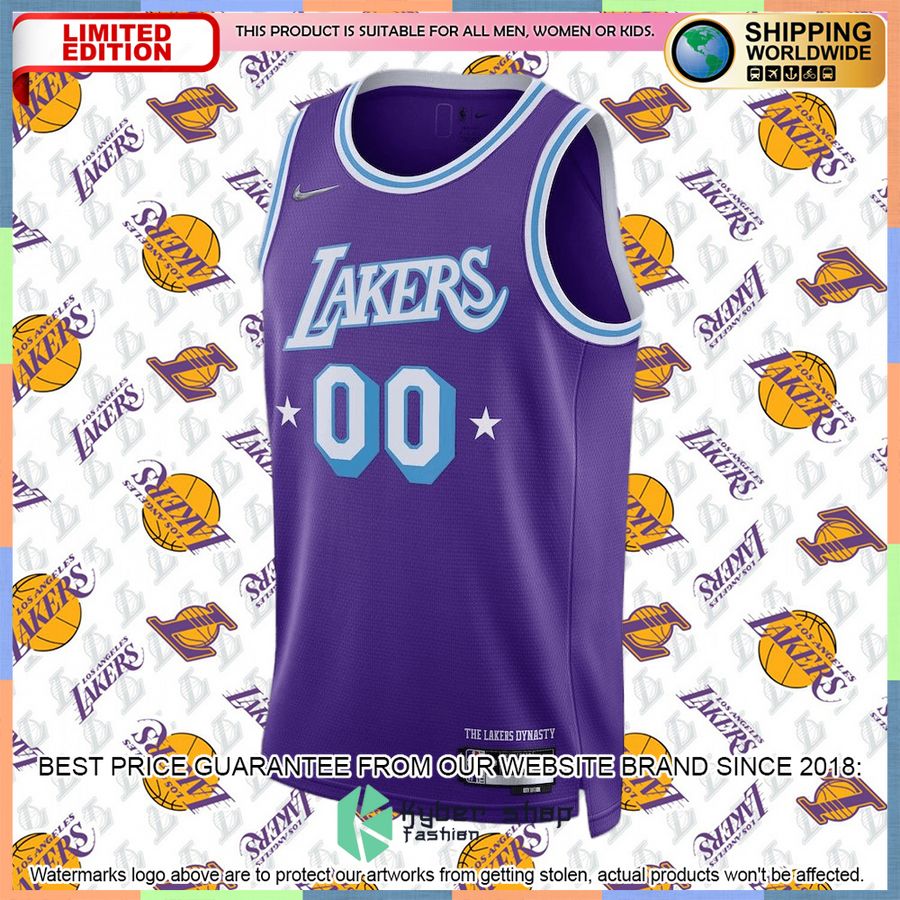 Los Angeles Lakers Nike 2021-22 Custom Purple Basketball Jersey 5 Los Angeles Lakers Nike 2021-22 Custom Purple Basketball Jersey word2