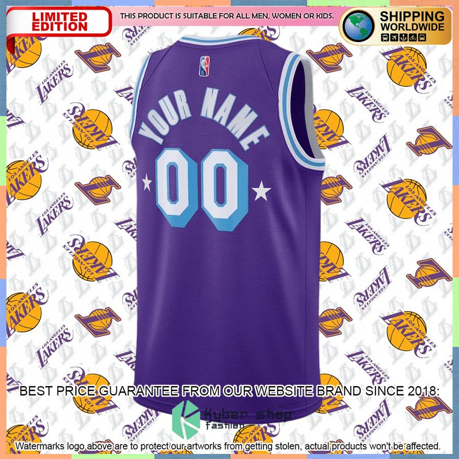 Los Angeles Lakers Nike 2021-22 Custom Purple Basketball Jersey 6 Los Angeles Lakers Nike 2021-22 Custom Purple Basketball Jersey word2