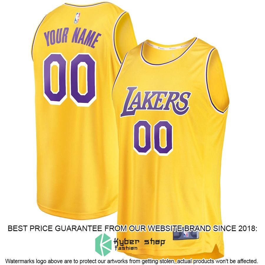 Los Angeles Lakers Youth 2018-19 Custom Gold Basketball Jersey