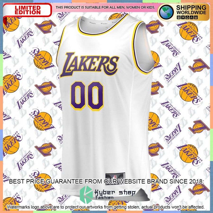 Los Angeles Lakers Youth 2018-19 Custom White Basketball Jersey 5 Los Angeles Lakers Youth 2018-19 Custom White Basketball Jersey word3