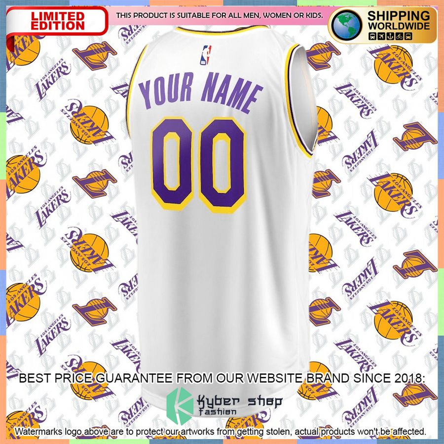 Los Angeles Lakers Youth 2018-19 Custom White Basketball Jersey 6 Los Angeles Lakers Youth 2018-19 Custom White Basketball Jersey word3