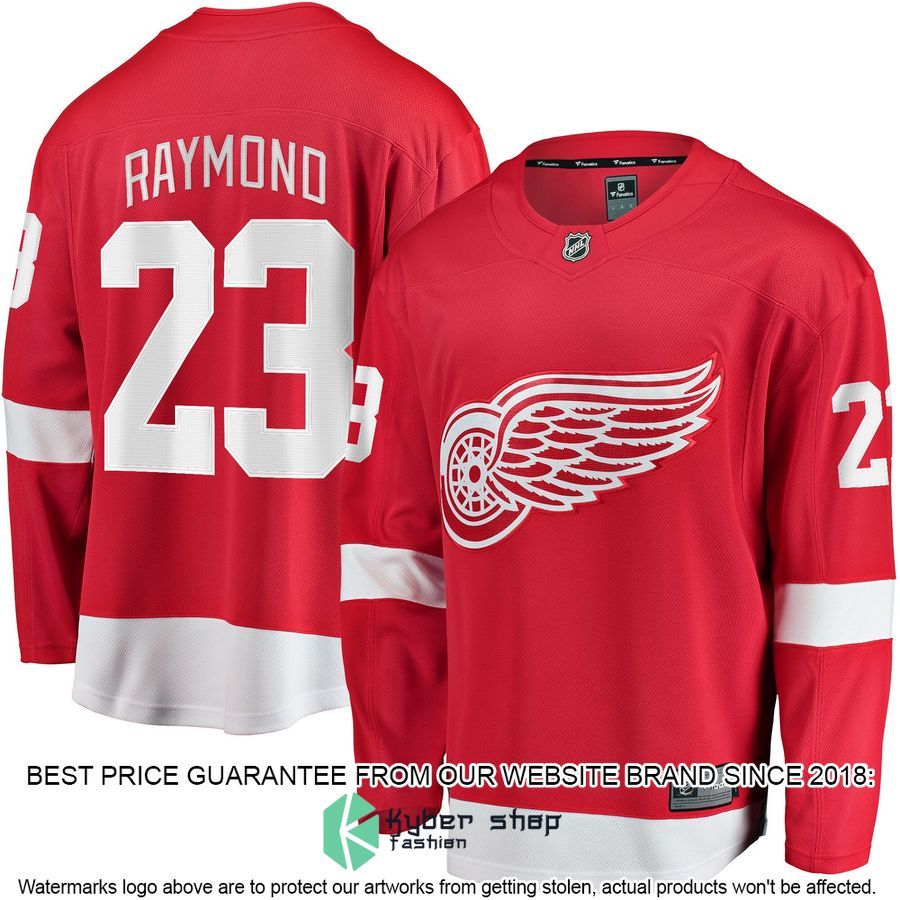 Lucas Raymond Detroit Red Wings Home Red Hockey Jersey