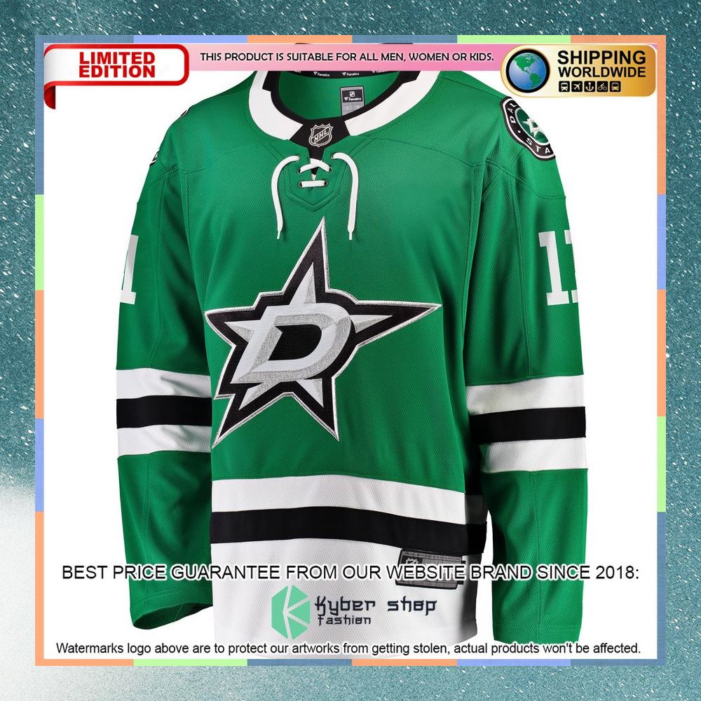 Luke Glendening Dallas Stars Kelly Green Hockey Jersey 6 Luke Glendening Dallas Stars Kelly Green Hockey Jersey word1
