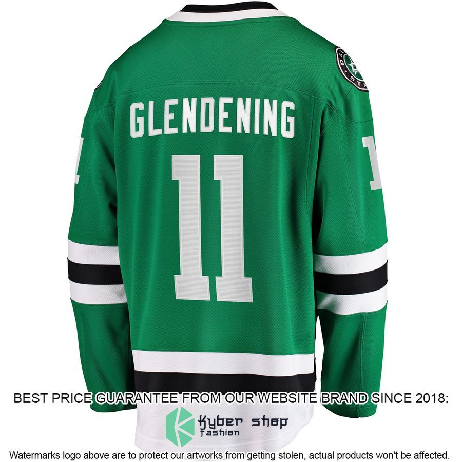Luke Glendening Dallas Stars Kelly Green Hockey Jersey 3 Luke Glendening Dallas Stars Kelly Green Hockey Jersey word1