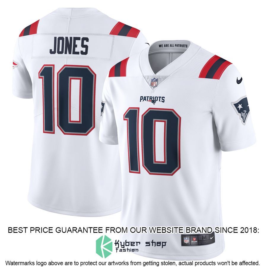 Mac Jones New England Patriots Vapor White Football Jersey