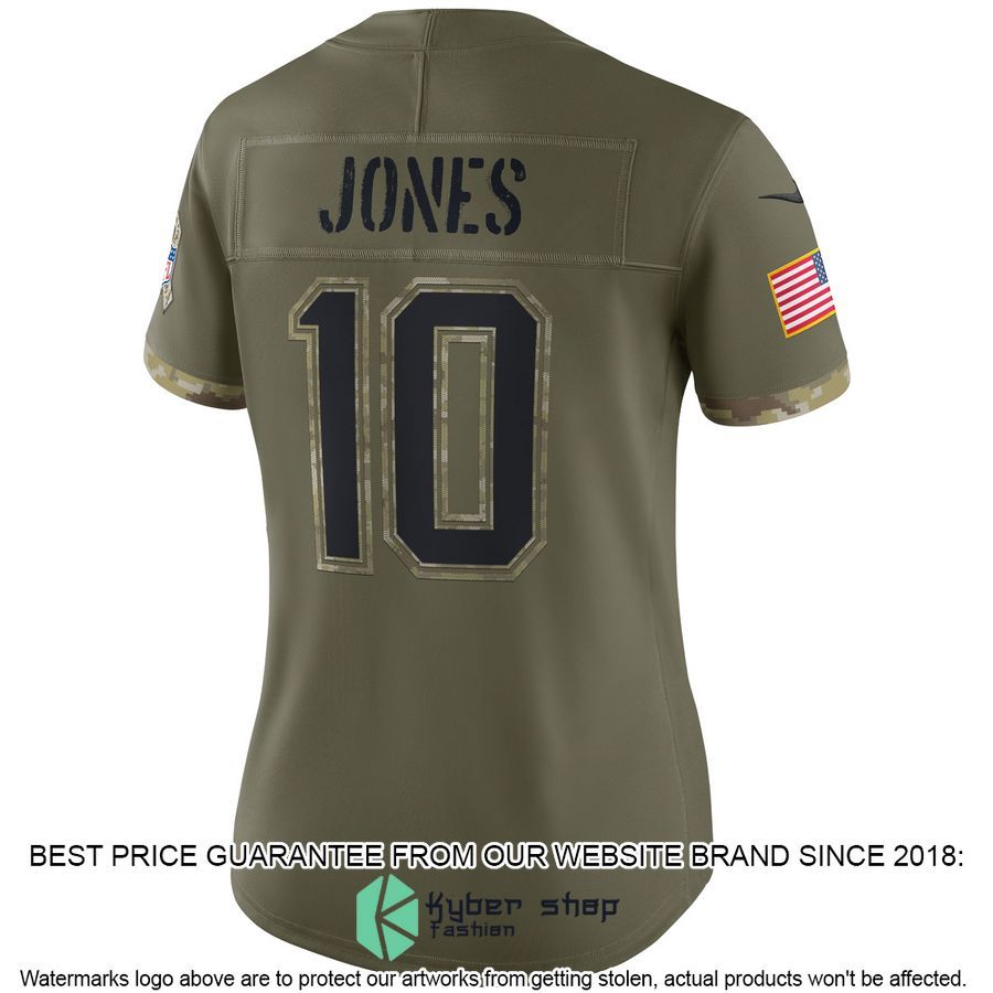 Mac Jones New England Patriots Women's 2022 Salute To Service Olive Football Jersey 3 Mac Jones New England Patriots Women's 2022 Salute To Service Olive Football Jersey word1