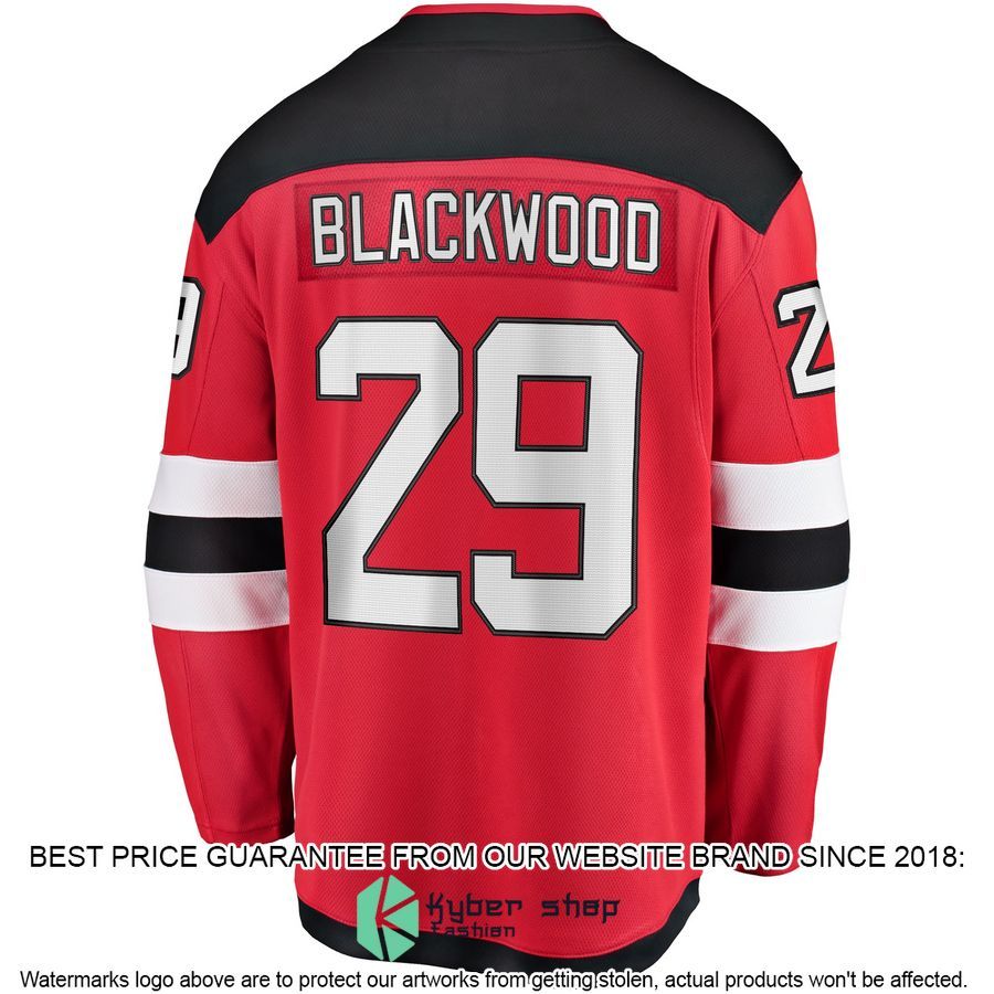 Mackenzie Blackwood New Jersey Devils Home Red Hockey Jersey 3 Mackenzie Blackwood New Jersey Devils Home Red Hockey Jersey word2