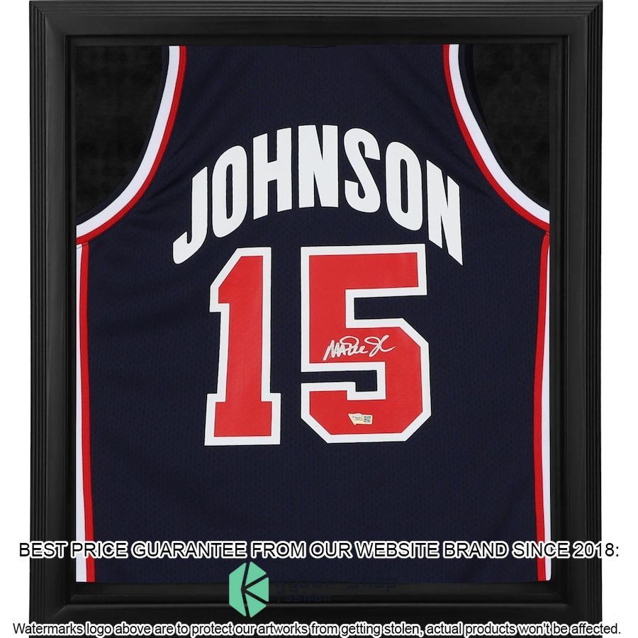 Magic Johnson Los Angeles Lakers Framed Mitchell and Ness Hardwood Classics USA Dream Team Shadowbox Basketball Jersey