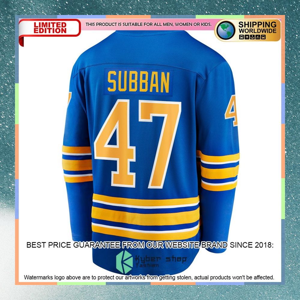 Malcolm Subban Buffalo Sabres Royal Hockey Jersey 7 Malcolm Subban Buffalo Sabres Royal Hockey Jersey word3