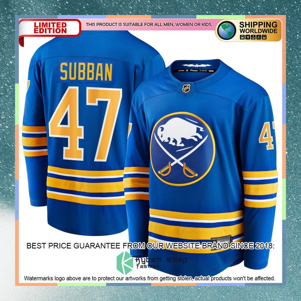 Malcolm Subban Buffalo Sabres Royal Hockey Jersey 8 Malcolm Subban Buffalo Sabres Royal Hockey Jersey word3