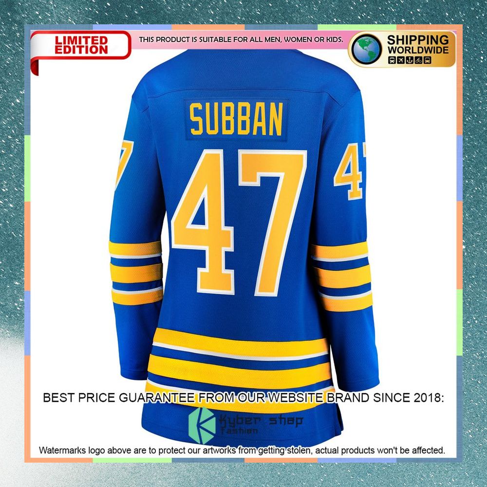 Malcolm Subban Buffalo Sabres Women's Royal Hockey Jersey 7 Malcolm Subban Buffalo Sabres Women's Royal Hockey Jersey word1