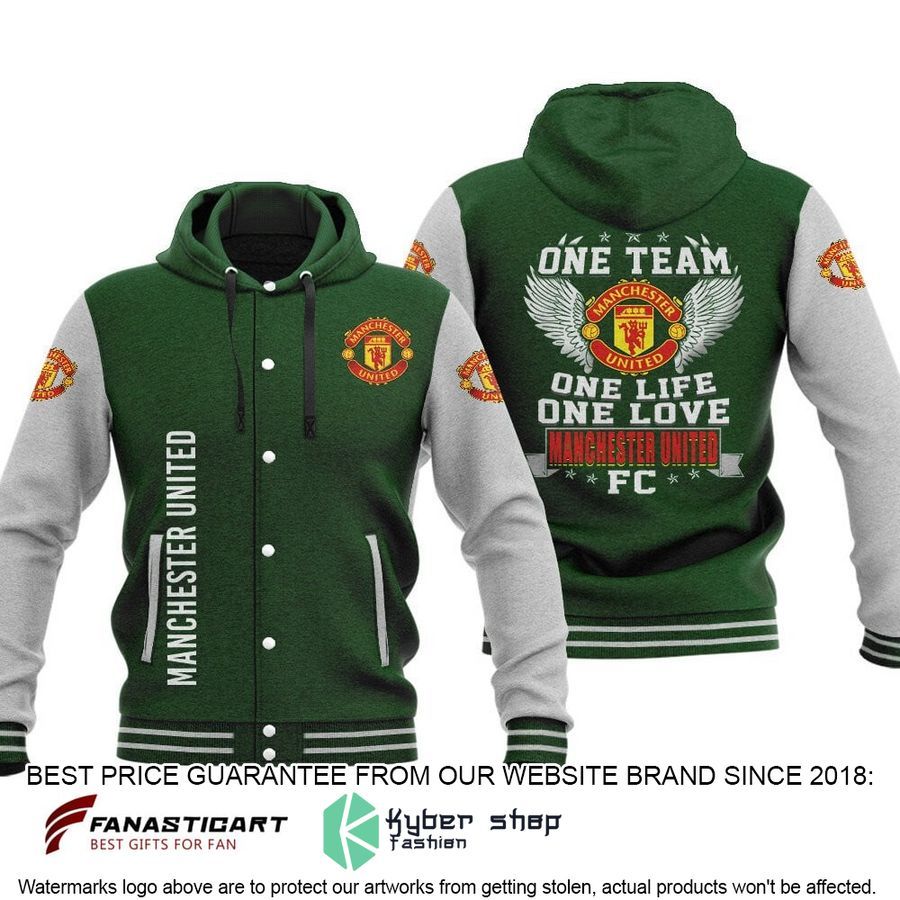 Manchester United FC One Team One Life One Love Baseball Hoodie Jacket 4 Manchester United FC One Team One Life One Love Baseball Hoodie Jacket word2