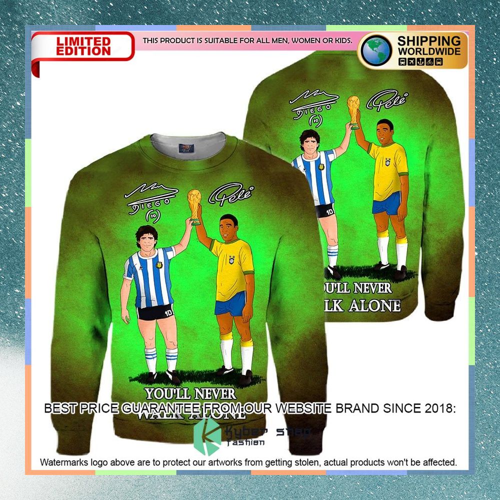 Maradona Pele You'll Never Walk Alone Shirt, Hoodie 7 Maradona Pele You'll Never Walk Alone Shirt, Hoodie word1