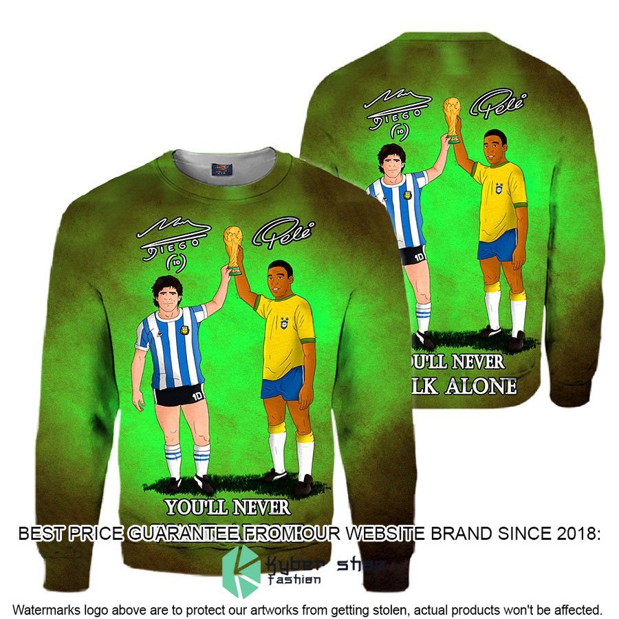 Maradona Pele You'll Never Walk Alone Shirt, Hoodie 3 Maradona Pele You'll Never Walk Alone Shirt, Hoodie word1