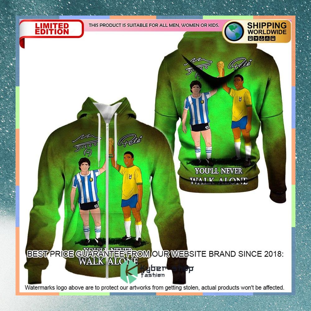 Maradona Pele You'll Never Walk Alone Shirt, Hoodie 8 Maradona Pele You'll Never Walk Alone Shirt, Hoodie word1