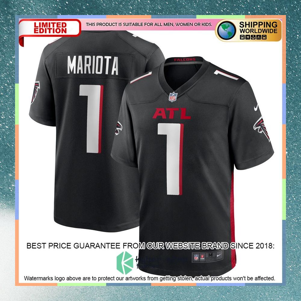 Marcus Mariota Atlanta Falcons Black Football Jersey 5 Marcus Mariota Atlanta Falcons Black Football Jersey word3