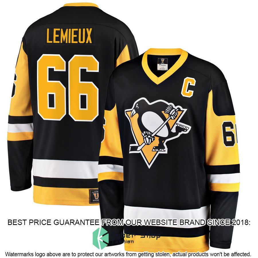 Mario Lemieux Pittsburgh Penguins Premier Retired Black Hockey Jersey
