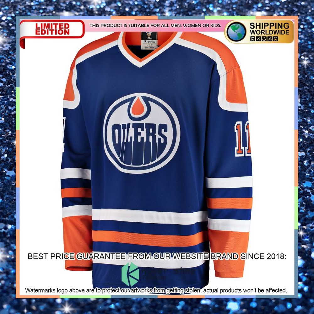 Mark Messier Edmonton Oilers Premier Retired Blue Hockey Jersey 6 Mark Messier Edmonton Oilers Premier Retired Blue Hockey Jersey word3