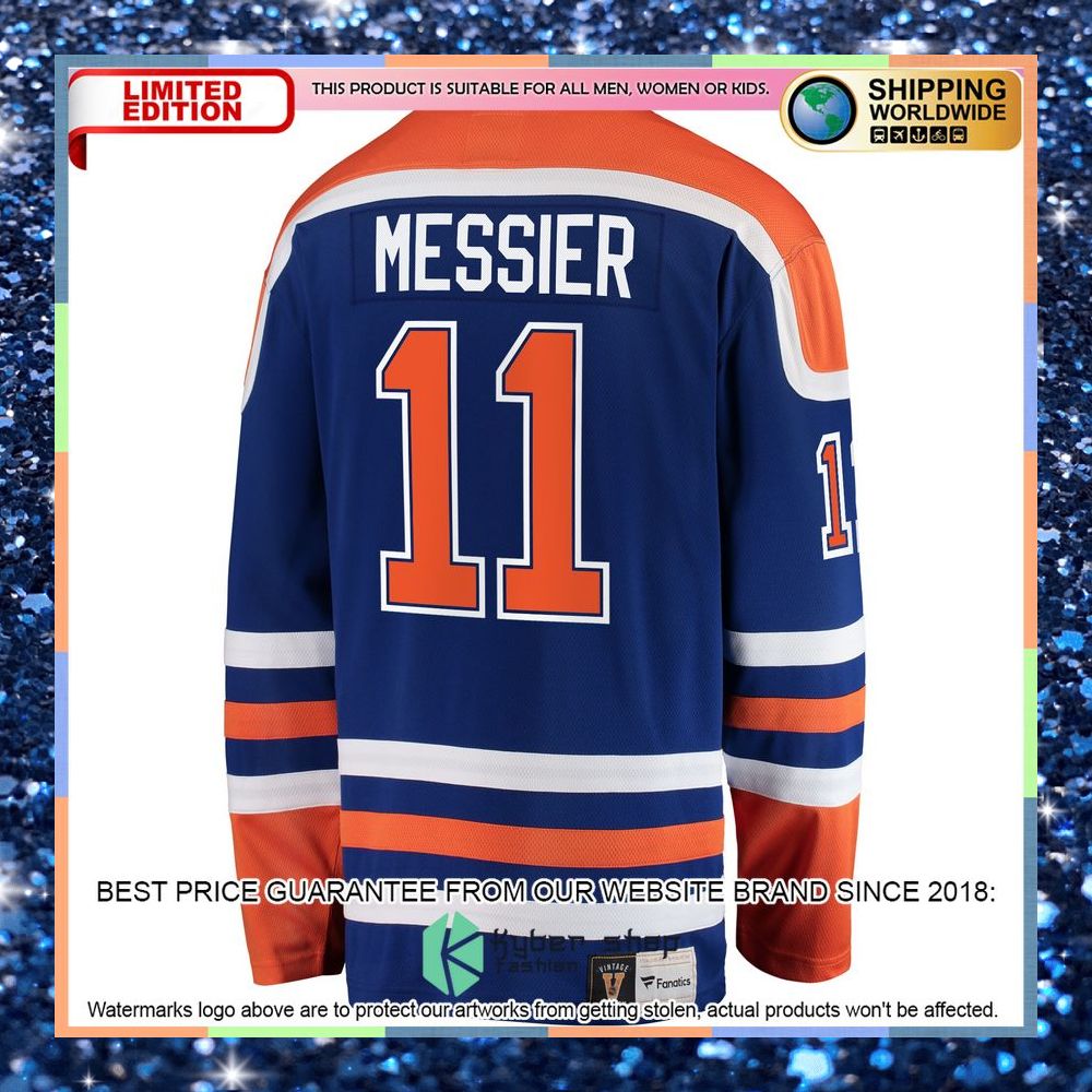 Mark Messier Edmonton Oilers Premier Retired Blue Hockey Jersey 7 Mark Messier Edmonton Oilers Premier Retired Blue Hockey Jersey word3