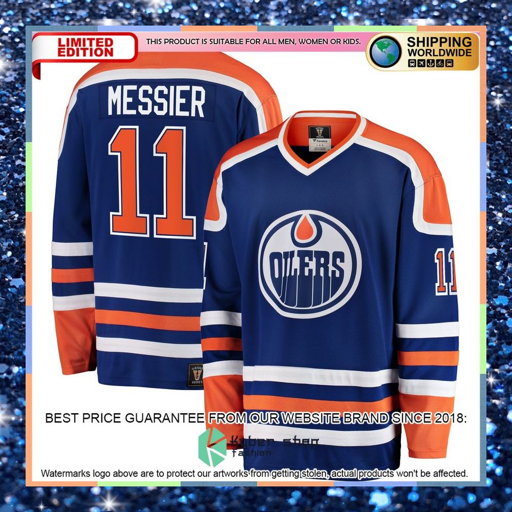 Mark Messier Edmonton Oilers Premier Retired Blue Hockey Jersey 8 Mark Messier Edmonton Oilers Premier Retired Blue Hockey Jersey word3