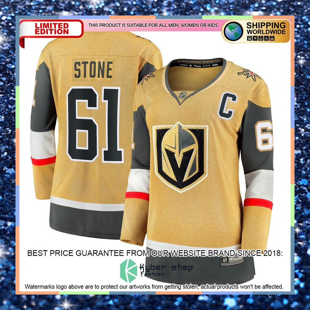 Mark Stone Vegas Golden Knights Women's Captain Patch Alternate Premier Gold Hockey Jersey 8 Mark Stone Vegas Golden Knights Women's Captain Patch Alternate Premier Gold Hockey Jersey word1
