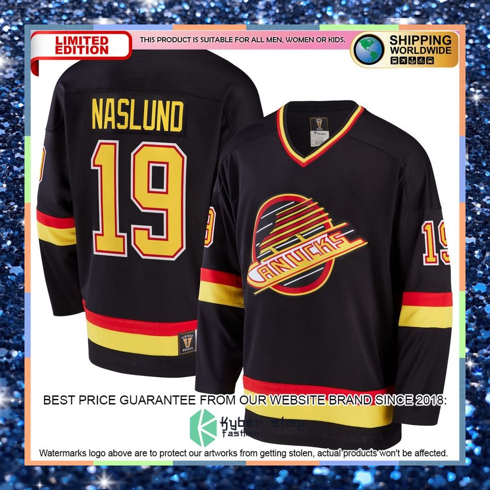 Markus Naslund Vancouver Canucks Breakaway Retired Black Hockey Jersey 8 Markus Naslund Vancouver Canucks Breakaway Retired Black Hockey Jersey word2