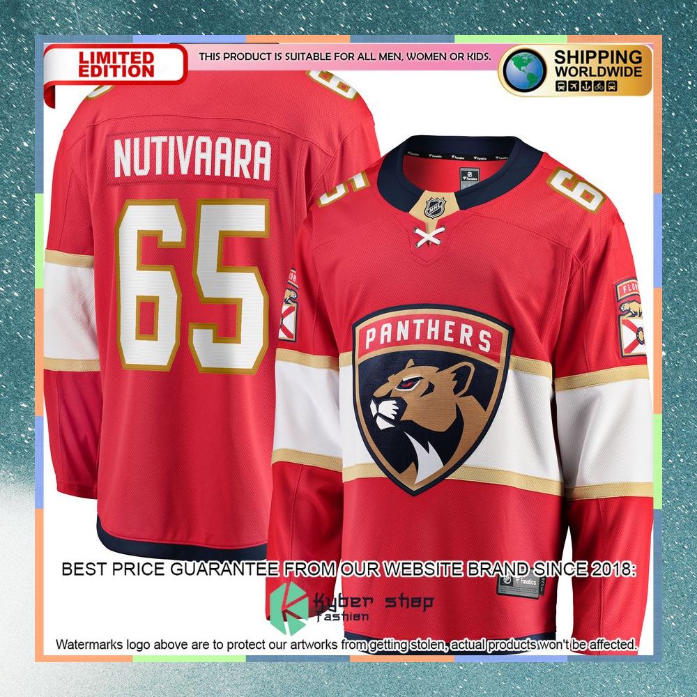 Markus Nutivaara Florida Panthers Red Hockey Jersey 8 Markus Nutivaara Florida Panthers Red Hockey Jersey word2