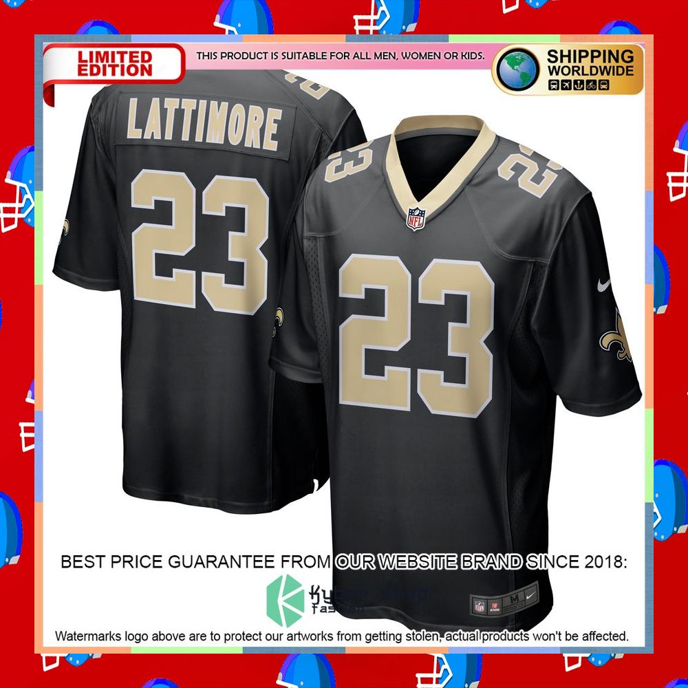 Marshon Lattimore New Orleans Saints Black Football Jersey 34 Marshon Lattimore New Orleans Saints Black Football Jersey word3