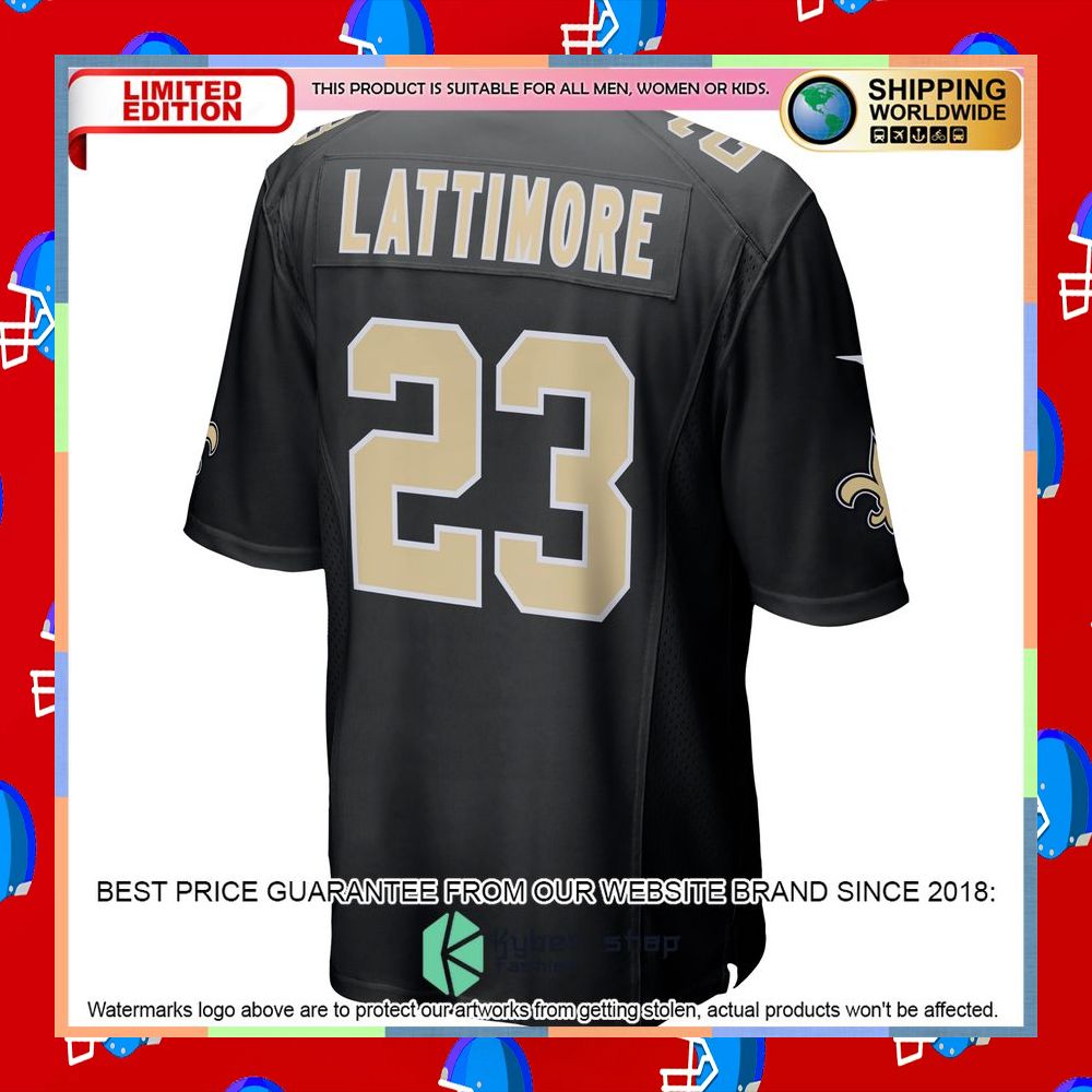 Marshon Lattimore New Orleans Saints Black Football Jersey 36 Marshon Lattimore New Orleans Saints Black Football Jersey word3