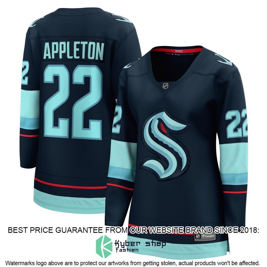 Mason Appleton Seattle Kraken Women's Deep Sea Blue Hockey Jersey