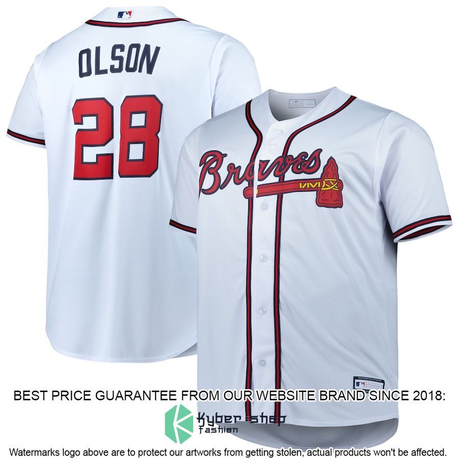 Matt Olson Atlanta Braves Big And Tall Player White Baseball Jersey
