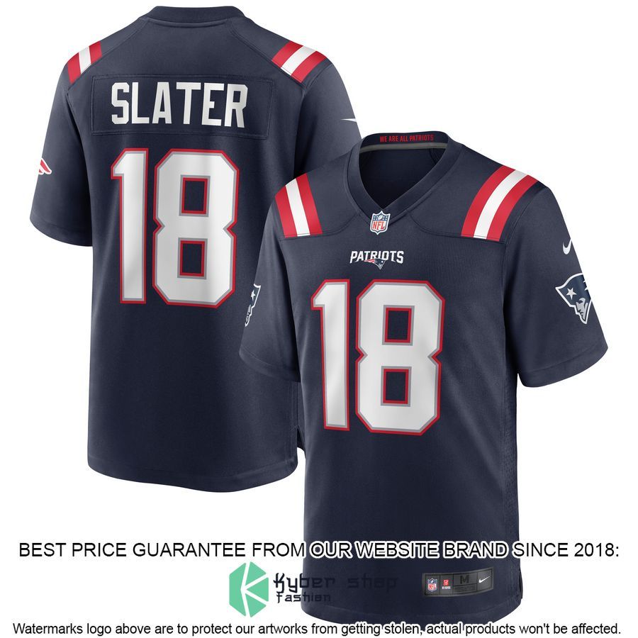 Matthew Slater New England Patriots Navy Football Jersey