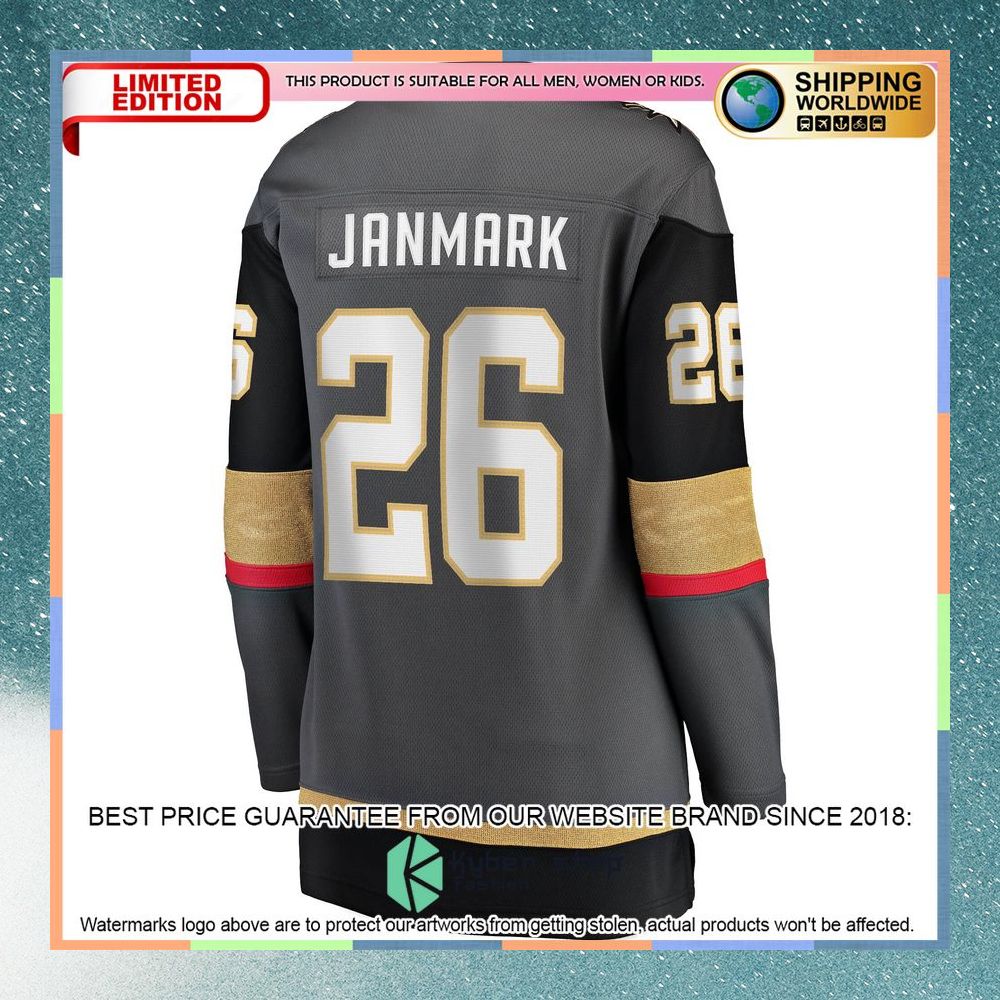 Mattias Janmark Vegas Golden Knights Women's 2017 18 Gray Hockey Jersey 7 Mattias Janmark Vegas Golden Knights Women's 2017 18 Gray Hockey Jersey word1
