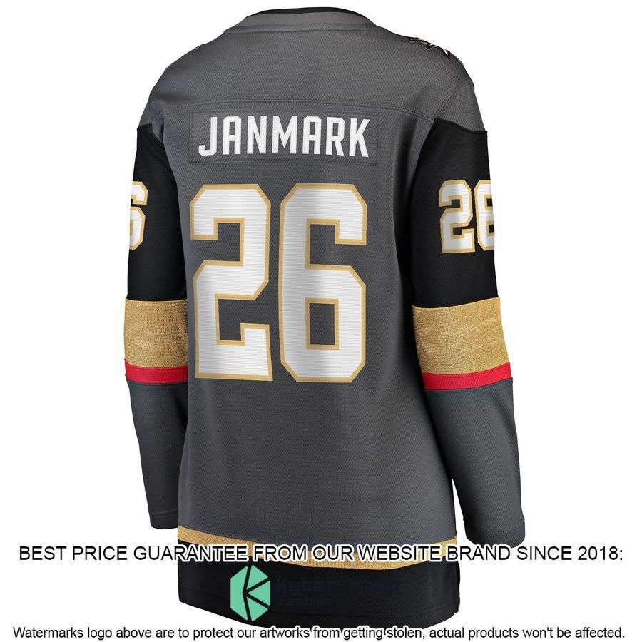 Mattias Janmark Vegas Golden Knights Women's 2017 18 Gray Hockey Jersey 3 Mattias Janmark Vegas Golden Knights Women's 2017 18 Gray Hockey Jersey word1
