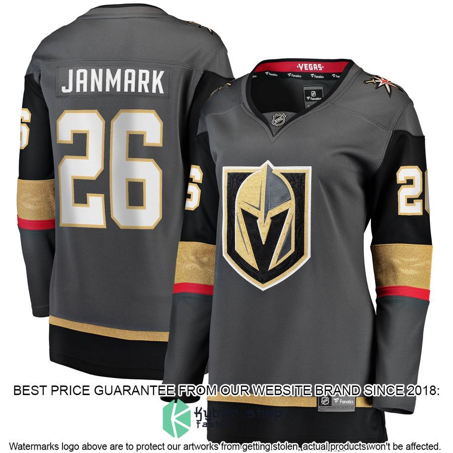 Mattias Janmark Vegas Golden Knights Women's 2017 18 Gray Hockey Jersey 4 Mattias Janmark Vegas Golden Knights Women's 2017 18 Gray Hockey Jersey word1