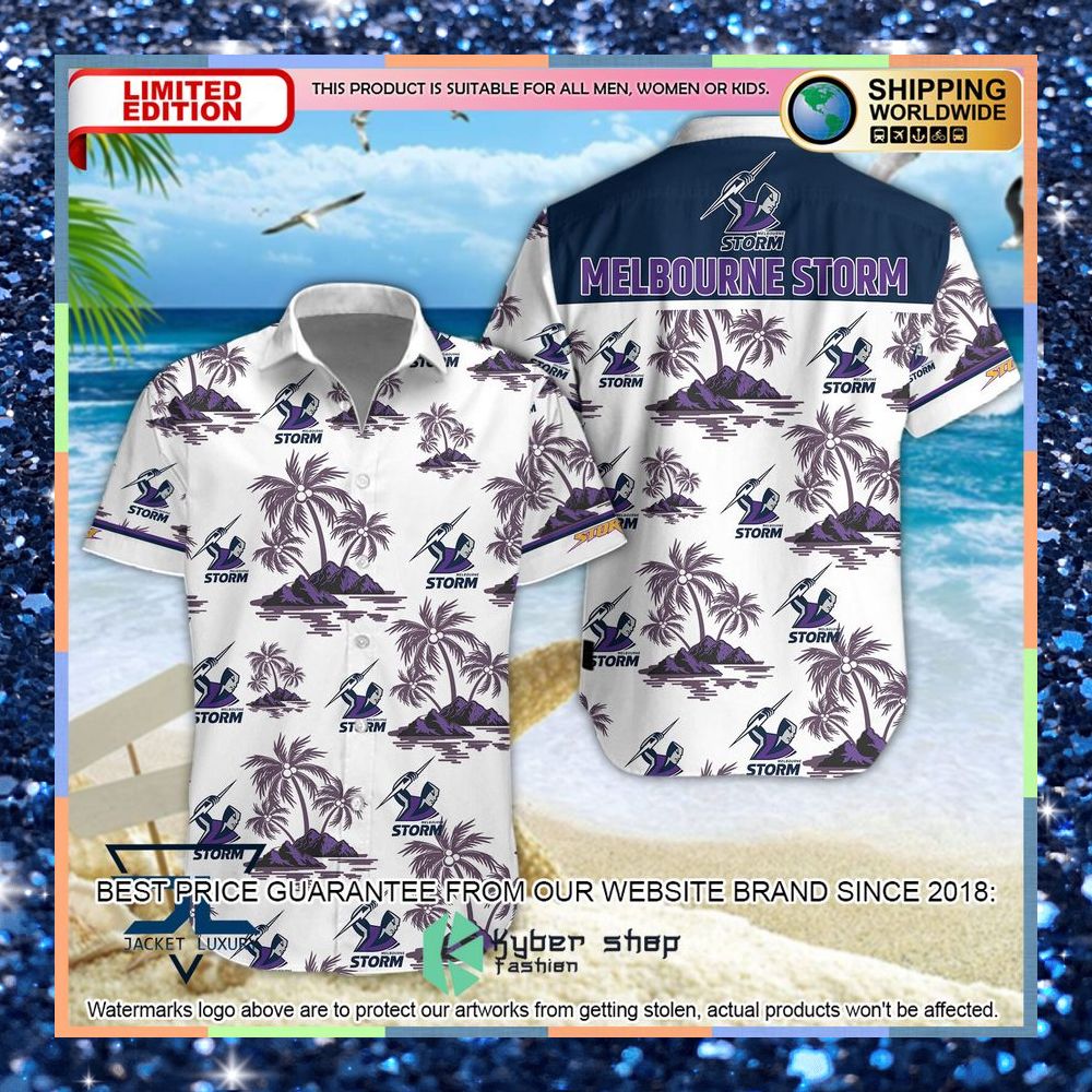 Melbourne Storm Hawaiian Shirt, Shorts 3 Melbourne Storm Hawaiian Shirt, Shorts word1