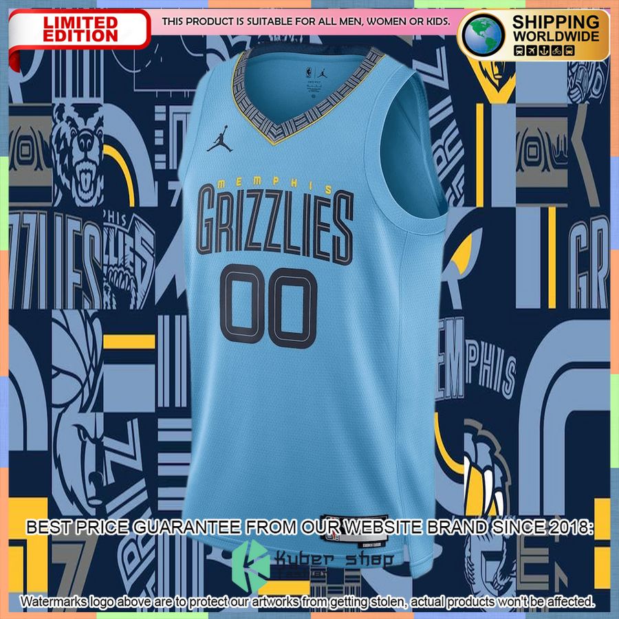 Memphis Grizzlies Jordan Brand 2022-23 Custom Blue Basketball Jersey 5 Memphis Grizzlies Jordan Brand 2022-23 Custom Blue Basketball Jersey word1