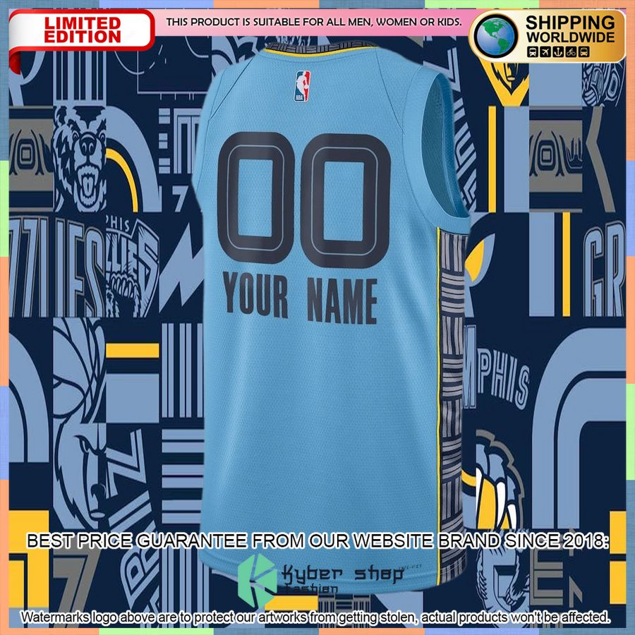 Memphis Grizzlies Jordan Brand 2022-23 Custom Blue Basketball Jersey 6 Memphis Grizzlies Jordan Brand 2022-23 Custom Blue Basketball Jersey word1