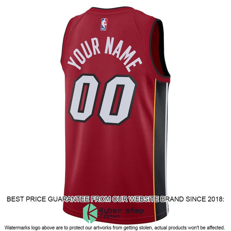 Miami Heat Jordan Brand Unisex 2022-23 Custom Red Basketball Jersey 3 Miami Heat Jordan Brand Unisex 2022-23 Custom Red Basketball Jersey word3