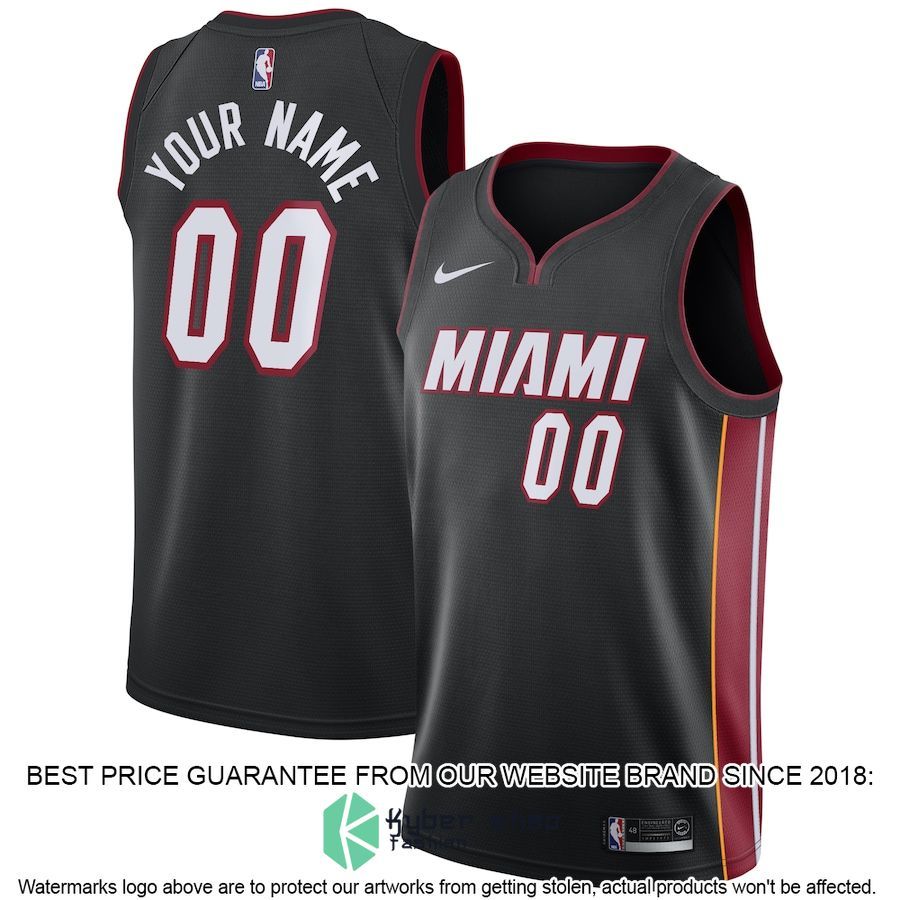 Miami Heat Nike Custom Black Basketball Jersey