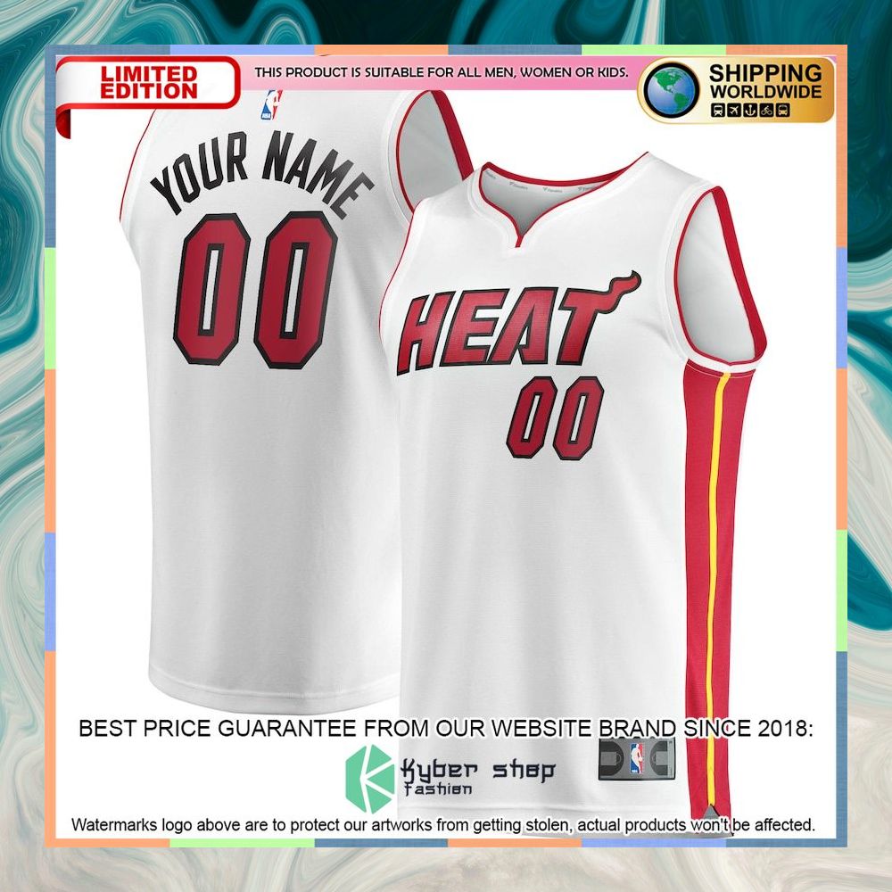 Miami Heat Youth Custom White Basketball Jersey 4 Miami Heat Youth Custom White Basketball Jersey word2