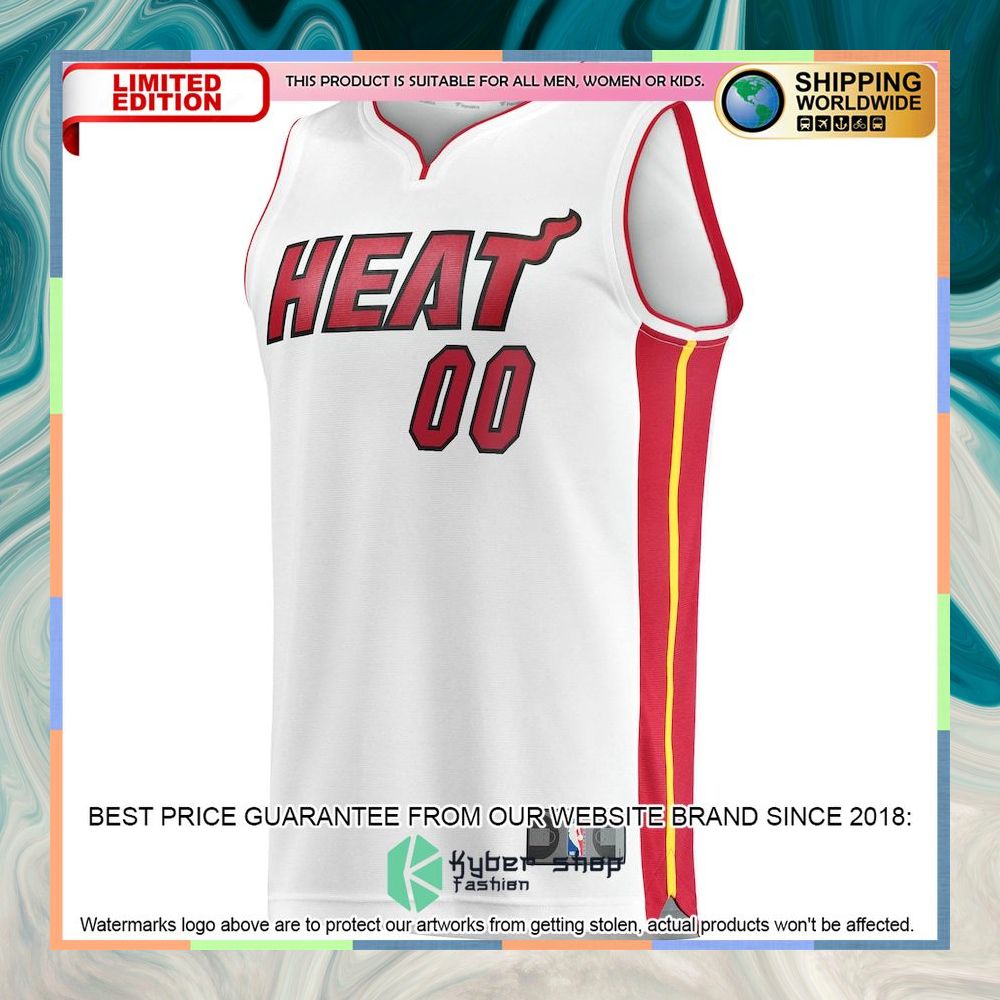 Miami Heat Youth Custom White Basketball Jersey 5 Miami Heat Youth Custom White Basketball Jersey word2
