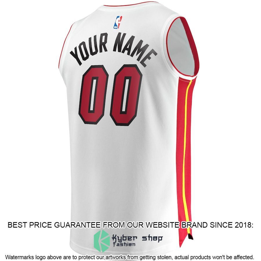Miami Heat Youth Custom White Basketball Jersey 3 Miami Heat Youth Custom White Basketball Jersey word2