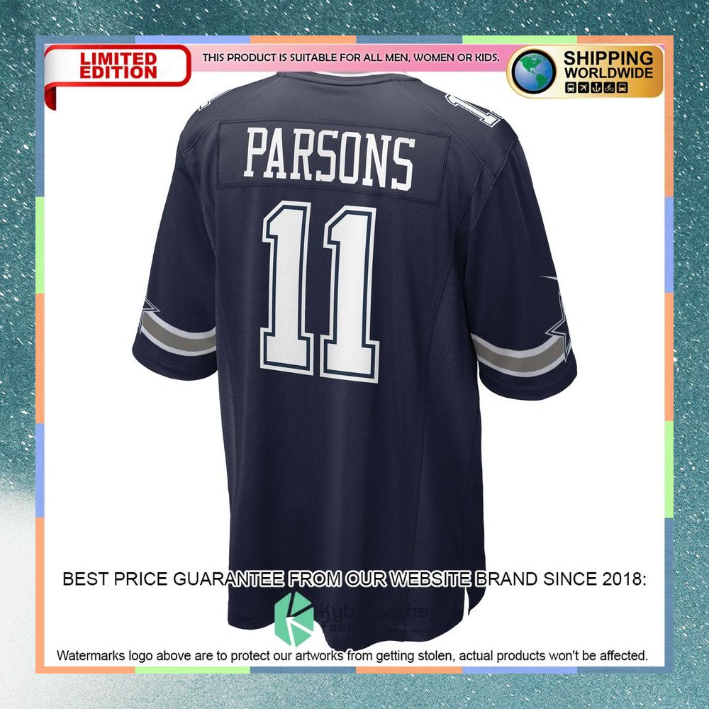 Micah Parsons Dallas Cowboys 2021 NFL Draft First Round Pick Navy Football Jersey 7 Micah Parsons Dallas Cowboys 2021 NFL Draft First Round Pick Navy Football Jersey word3