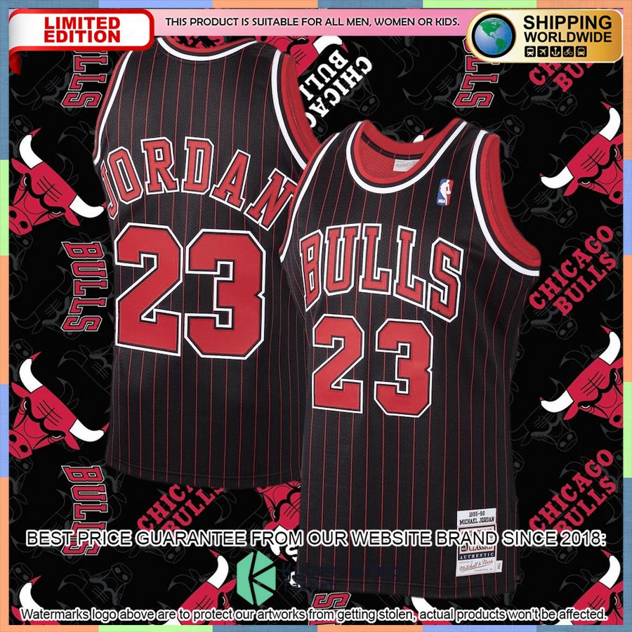 Michael Jordan Chicago Bulls Mitchell & Ness Hardwood Classics 1995-96 Authentic Black Basketball Jersey 4 Michael Jordan Chicago Bulls Mitchell & Ness Hardwood Classics 1995-96 Authentic Black Basketball Jersey word2